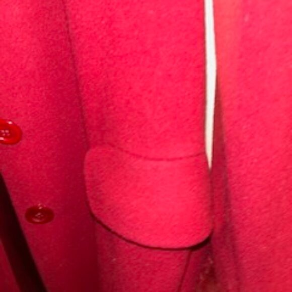 three quarter length Redish/Burgundy lamb/wool coat - Picture 4 of 9